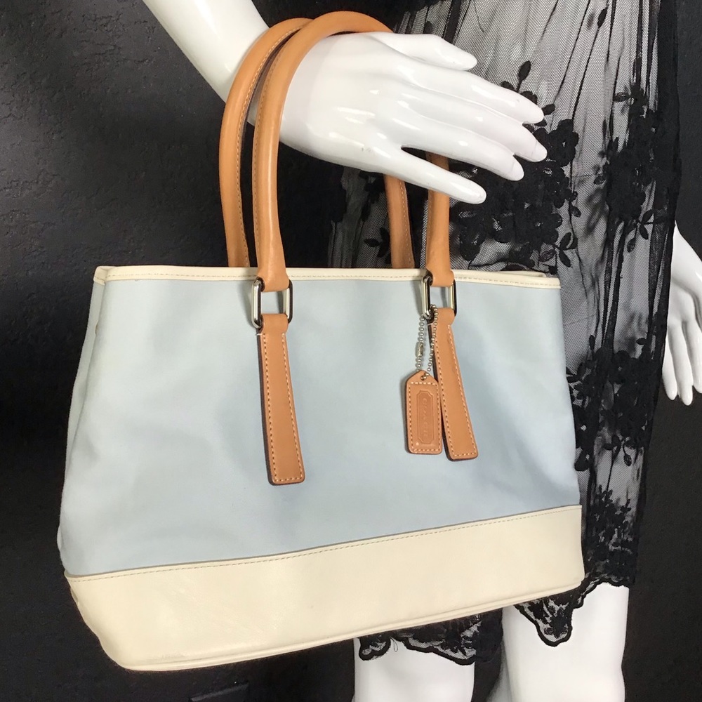 Coach Hampton’s Shopper Textile Leather Tote Bag